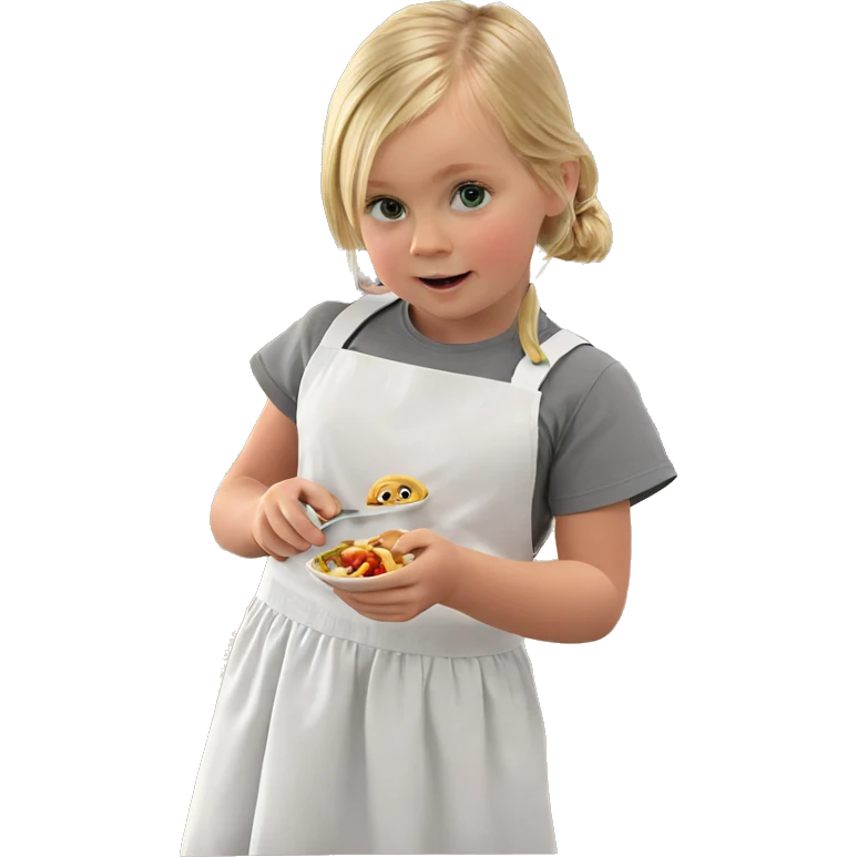 blonde girl enjoying her meal emoji