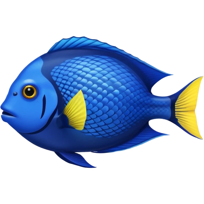 blue tang fish in aquarium emoji