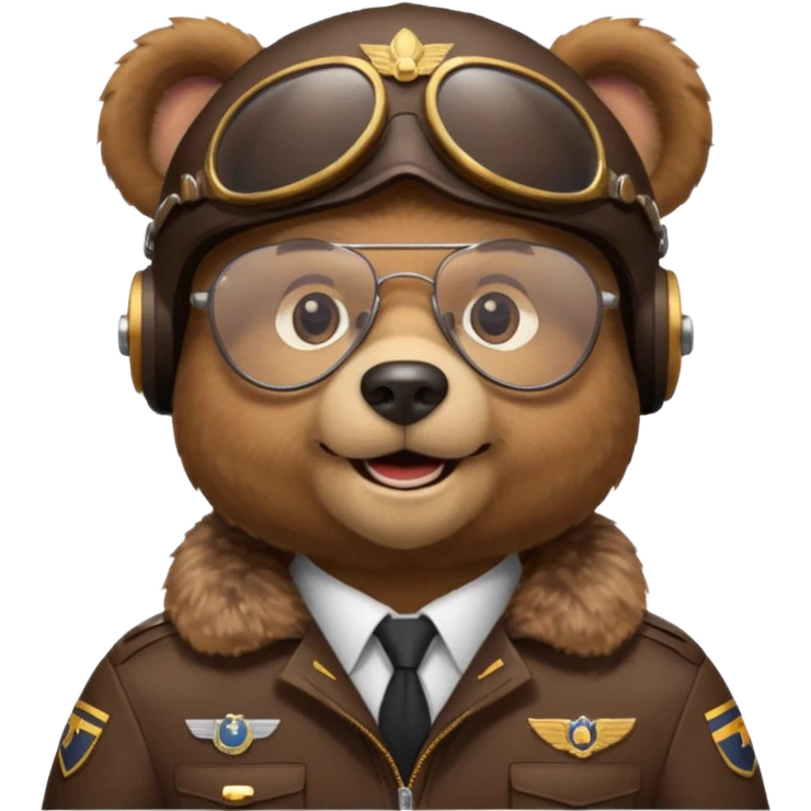 pilot bear with glasses emoji