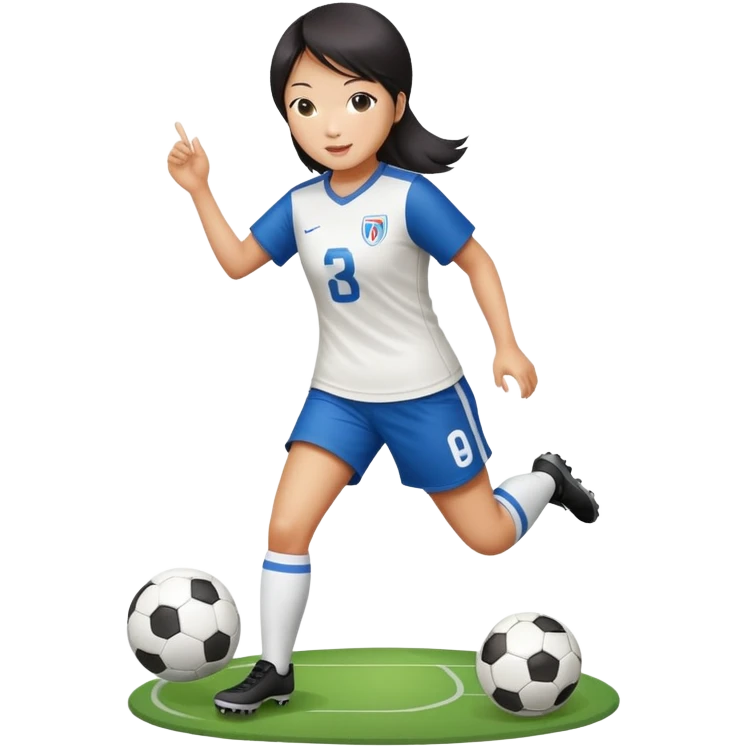 Bonnie Wong playing soccer with a birthday cake emoji