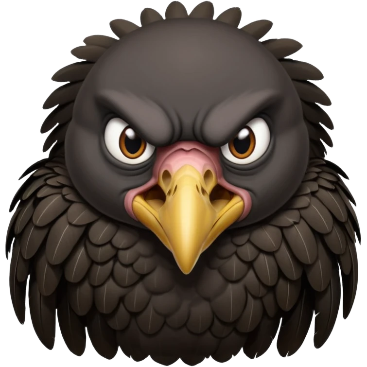   Old black angry  vulture looking to front emoji