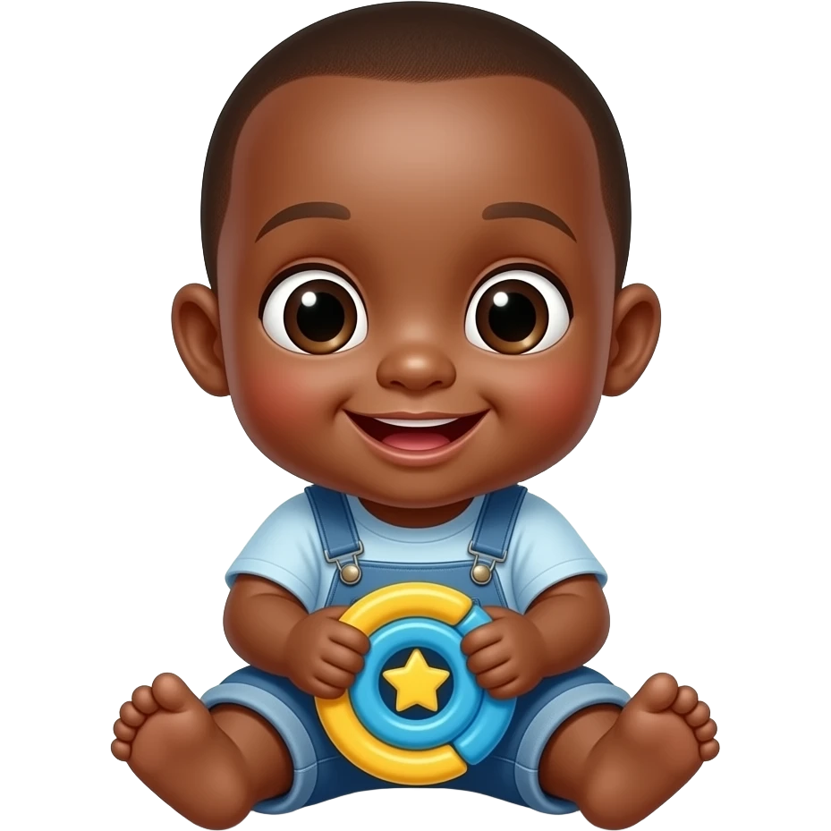 Baby Ququ playing on the toy emoji