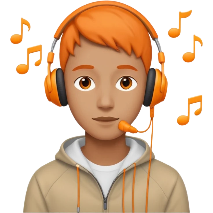 listen to music in orang earpods emoji