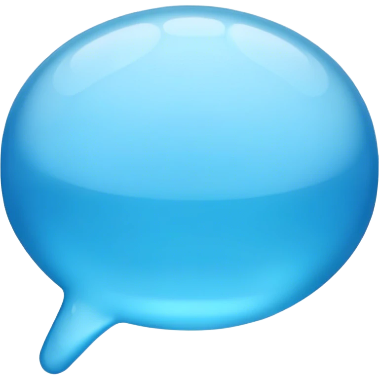 chat bubble, light blue  emoji