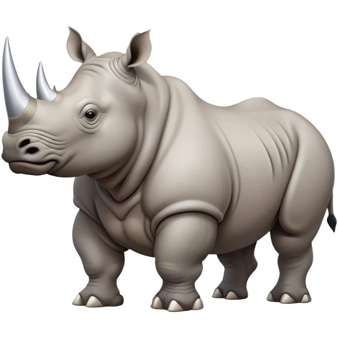 White rhino flexing emoji