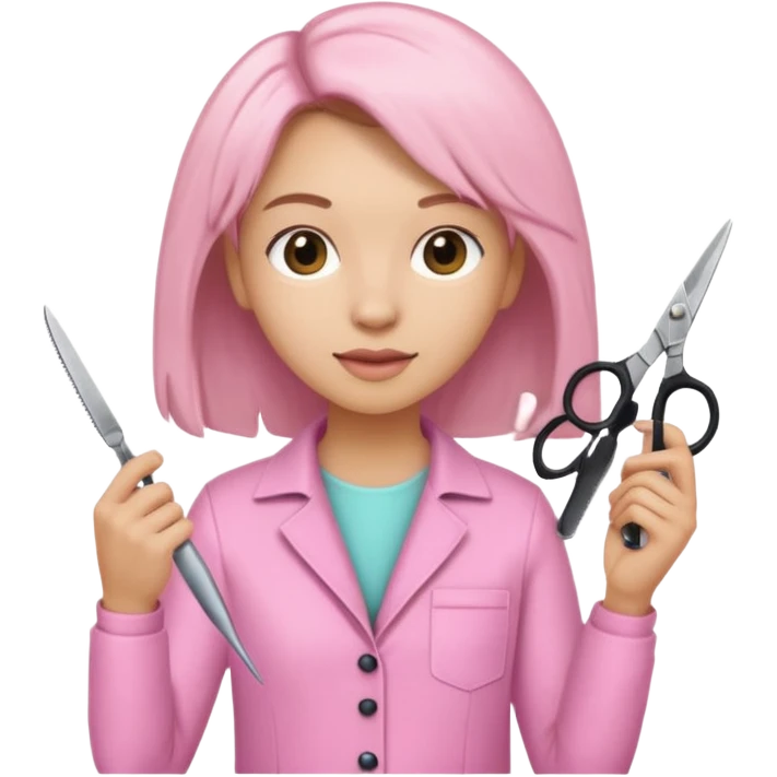 hairdresser with light pink clothes emoji
