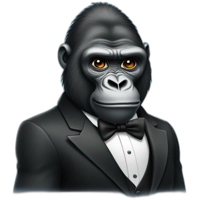 Gorilla wearing a tuxedo emoji
