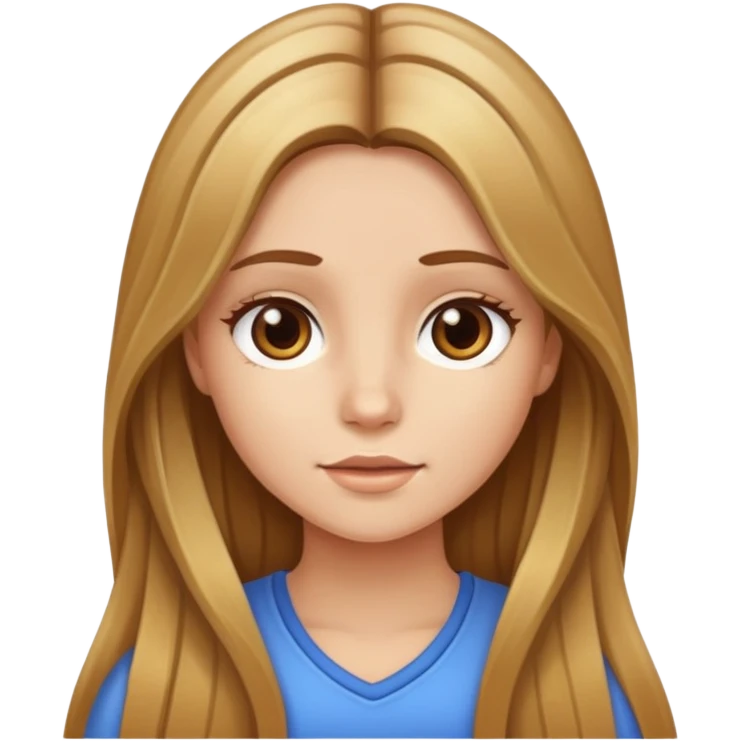 Girl with brown long hair with blonde highlights emoji