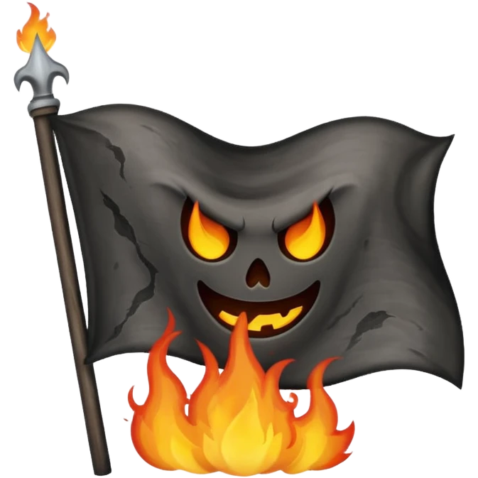 Burning black flag emoji