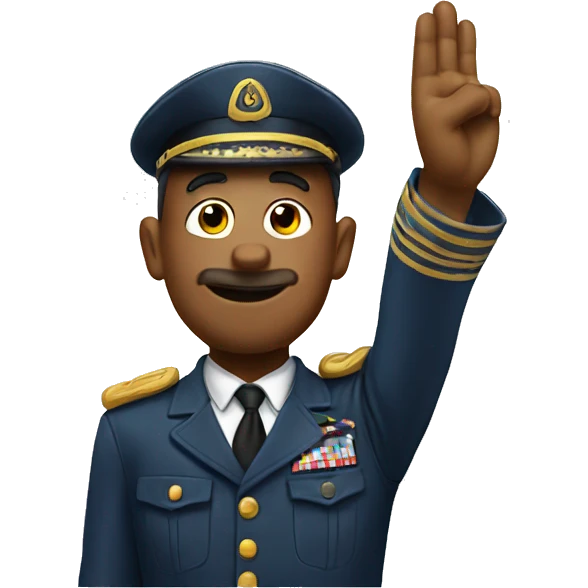 saluting emoji with goofy face emoji