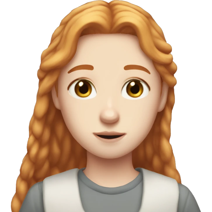 pretty angelic ginger student clean girl straight hair aesthetic  emoji