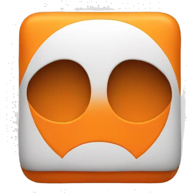 White and orange square  emoji