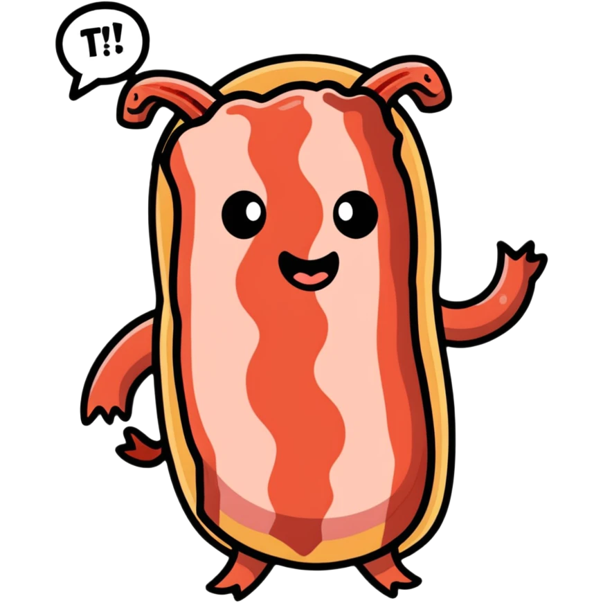 bacon with a sarcastic expression emoji