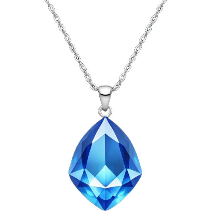 Blue crystal necklace emoji