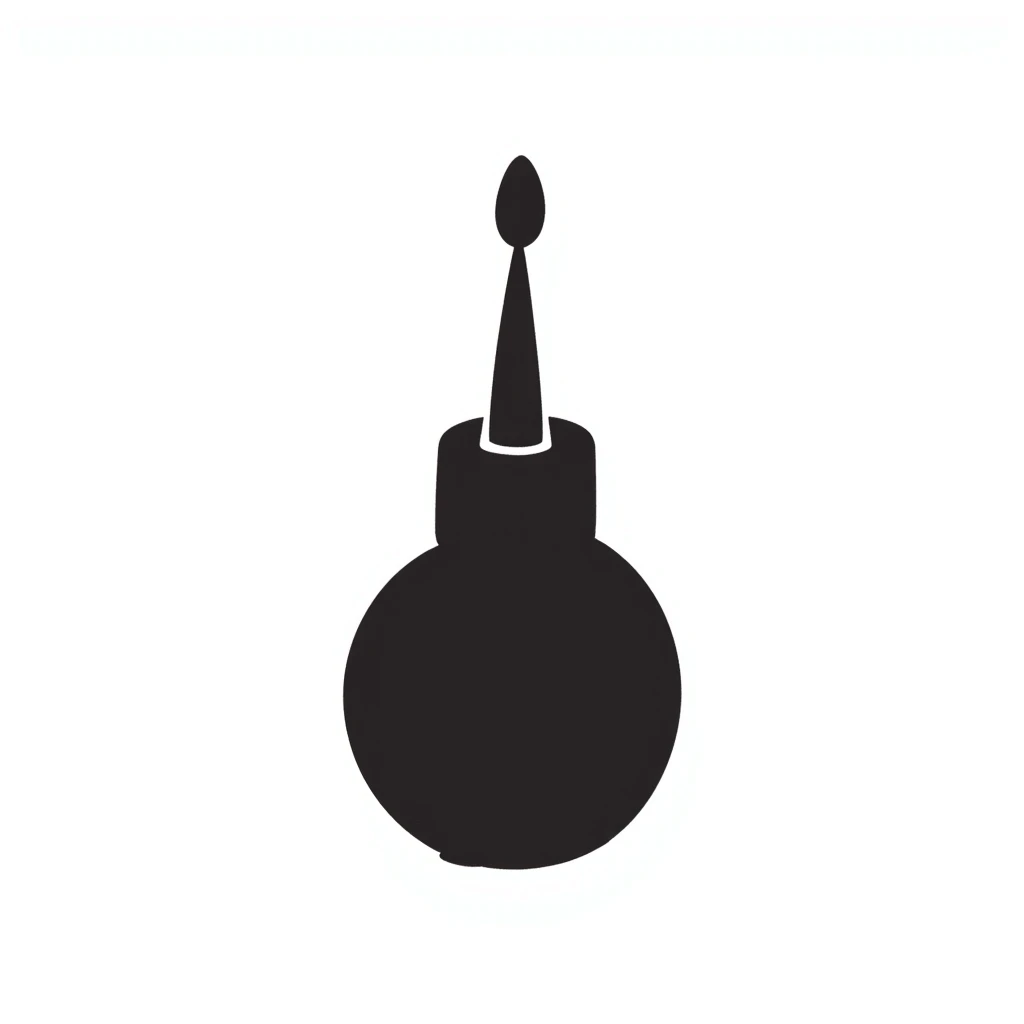Nail polish bottle with small brush emoji