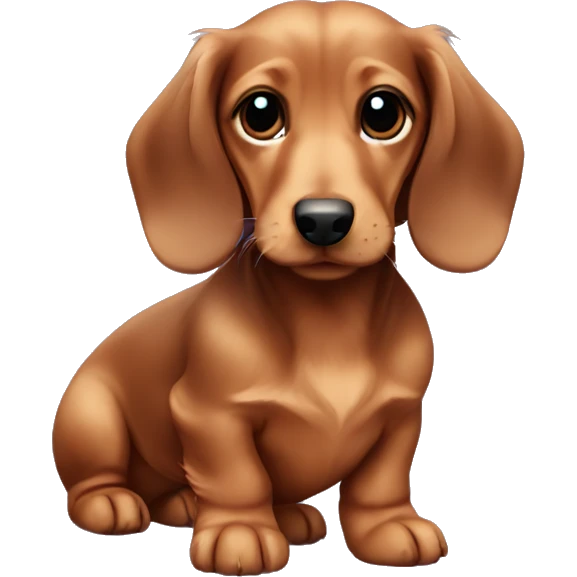 Cute longhair brown dachshund puppy  emoji