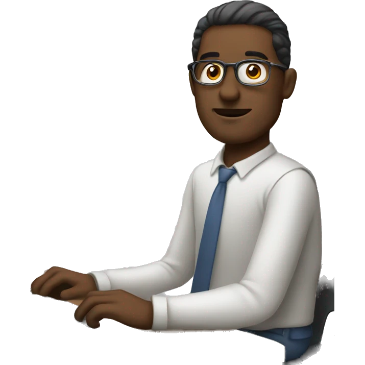 man sitting at a computer emoji