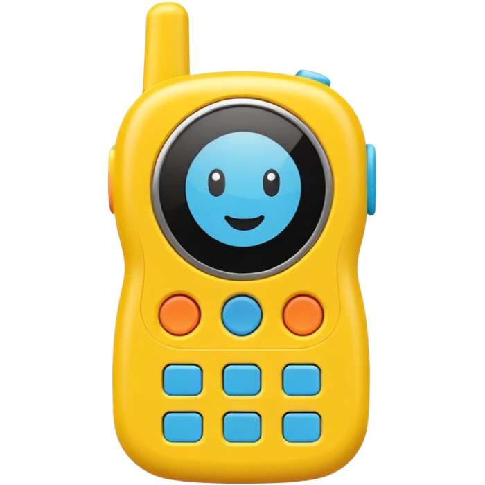 Kid toy walkie talkie with cartoon design emoji