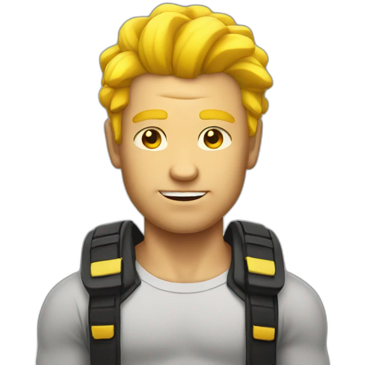 Strong man with yellow hair emoji