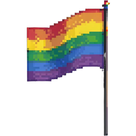 pixel art style pride flag, simple and colorful emoji