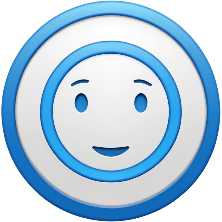 Circulo azul con una flechita de aprobado de color blanco adrento emoji