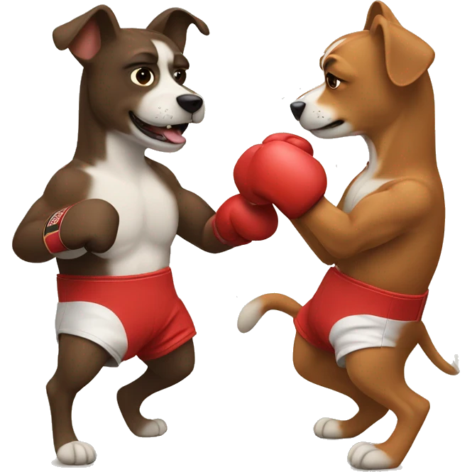 Dogs boxing emoji