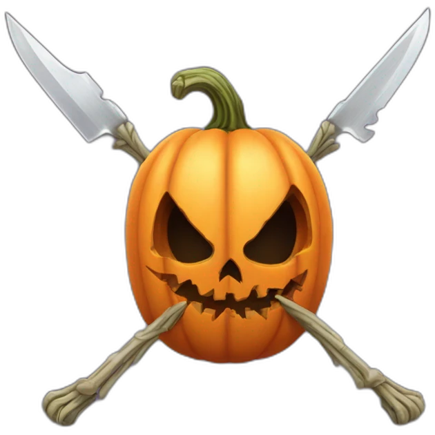 pumpkin skeleton knife spider emoji
