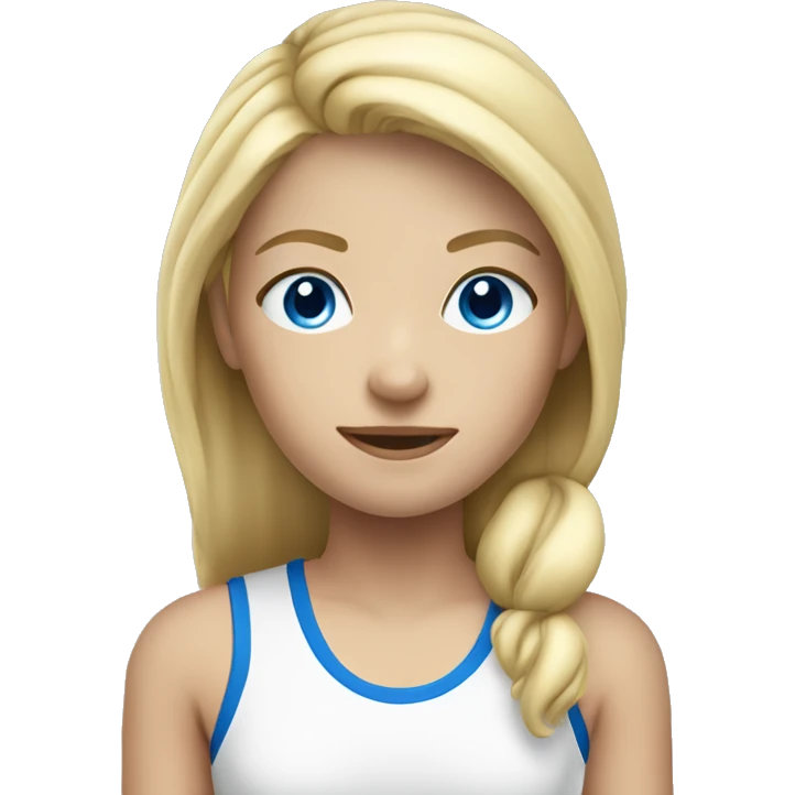 Sporty blond girl with blue eyes emoji