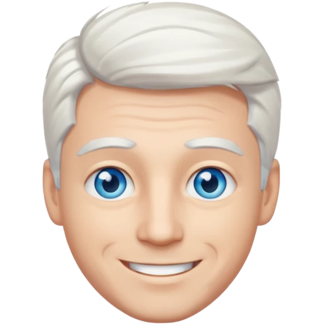 White-haired guy that looks and has beautiful blue eyes  emoji
