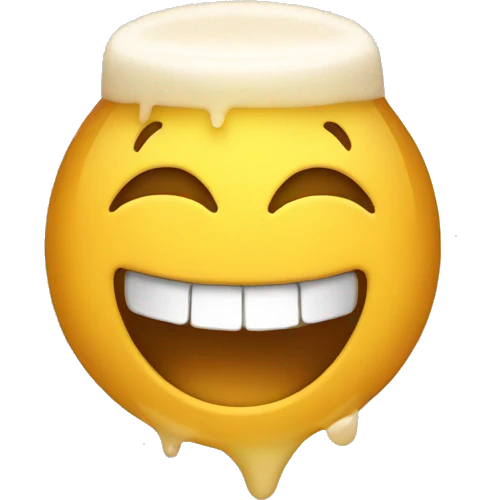 Laughing Emoji With hair With Bier  emoji