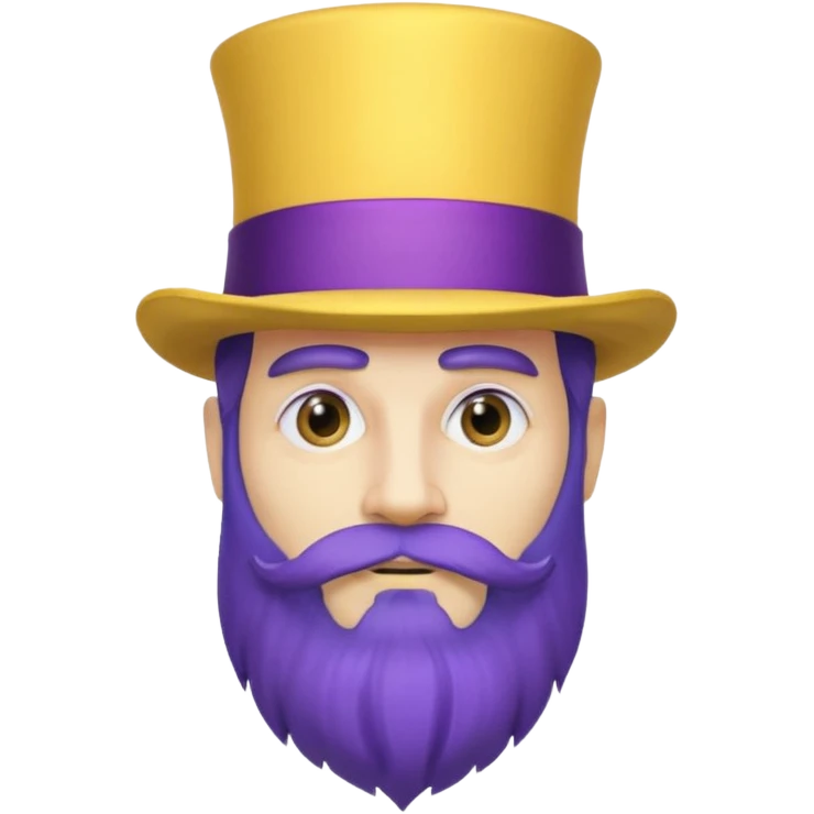 purple bearded, blue very long haired man with yellow top hat emoji