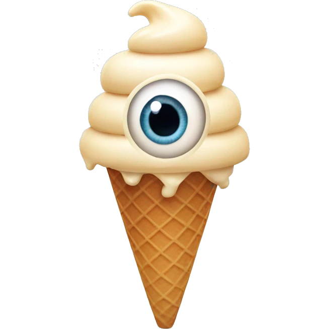 ice cream cone with eyeball emoji