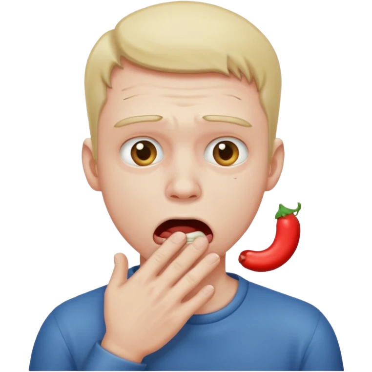 A man choking himself emoji