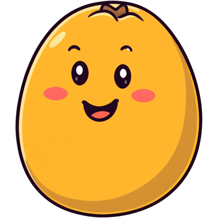 smiling potato tuber with mouth and eyes emoji