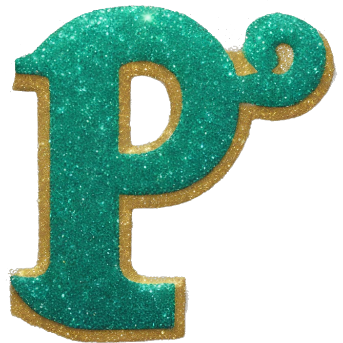 Letter P glitter emoji