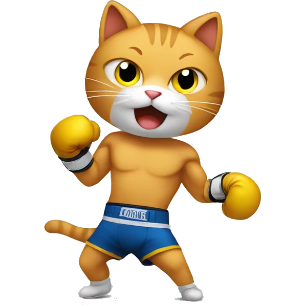 Cat boxing emoji