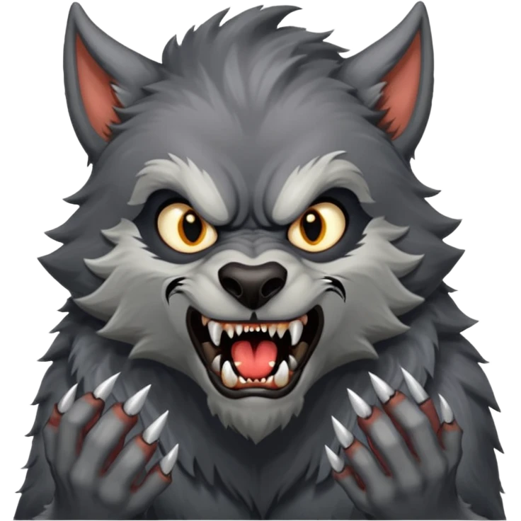 Make a werewolf looking for food emoji