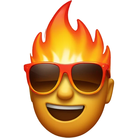Fire with sunglasses emoji