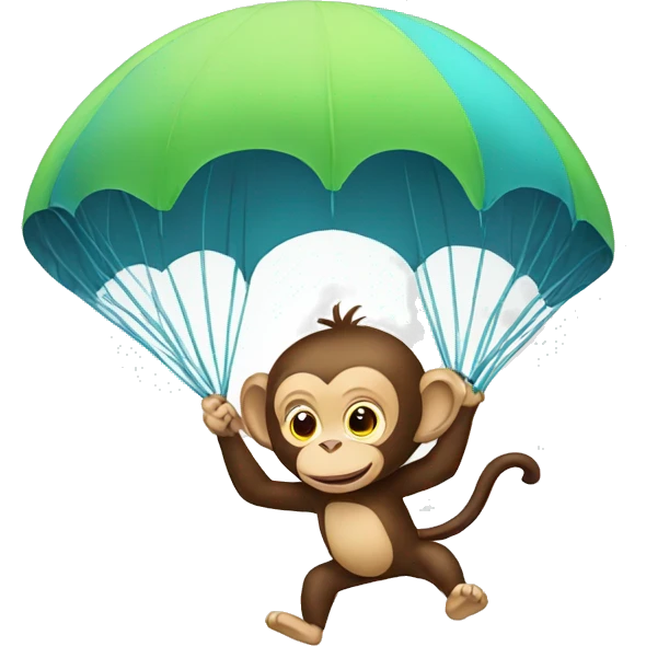 Monkey with parachute  emoji