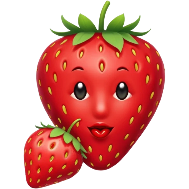one strawberry 🍓 and red kiss 💋 fashioned stylish little emoji for “slay” reaction. no face emoji
