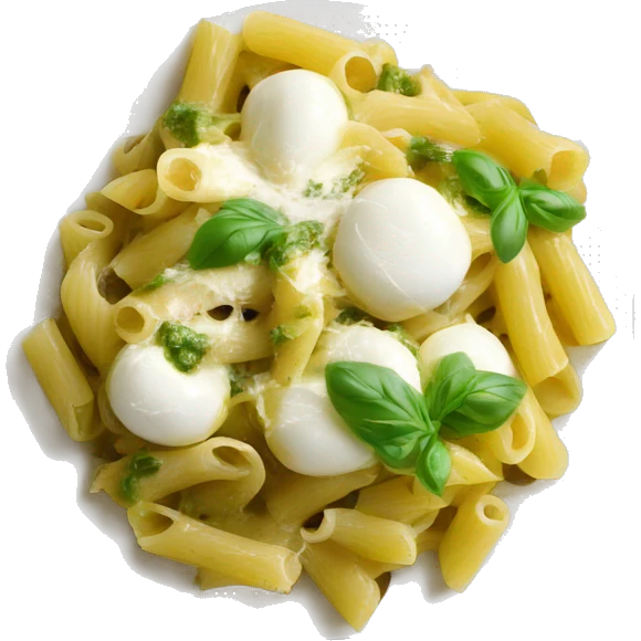 pesto pasta with buffalo mozzarella  emoji