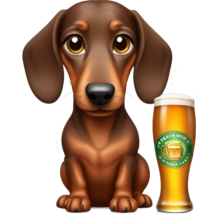 dachshund with beer emoji
