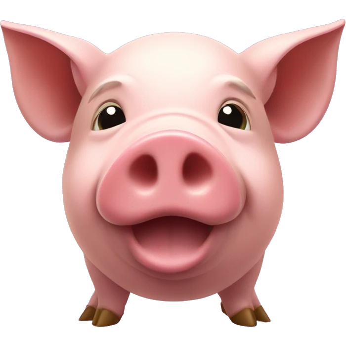 Pig with appel in moth  emoji