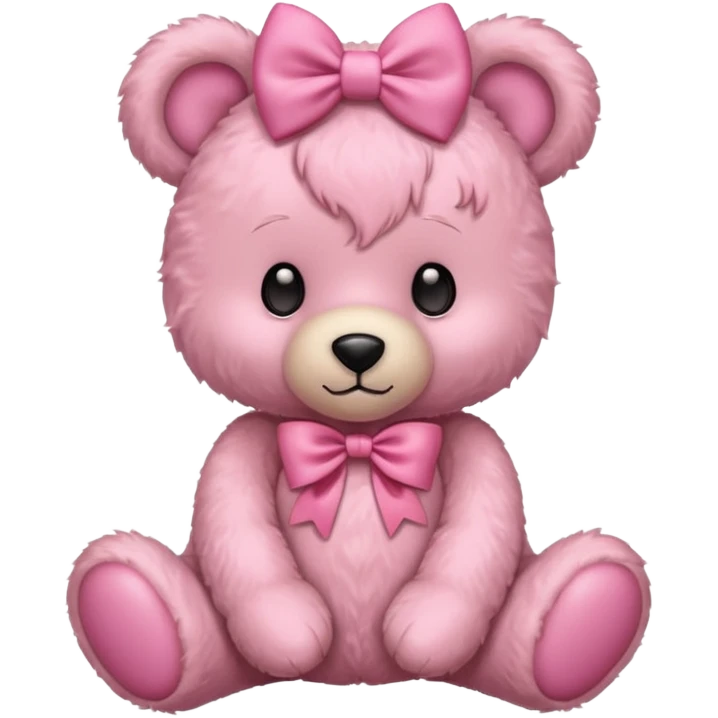 pink teddy bear with a pink bow on their head emoji