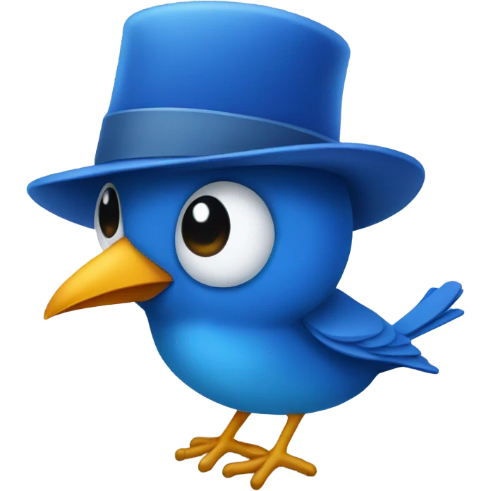 Blue bird wearing hat  emoji