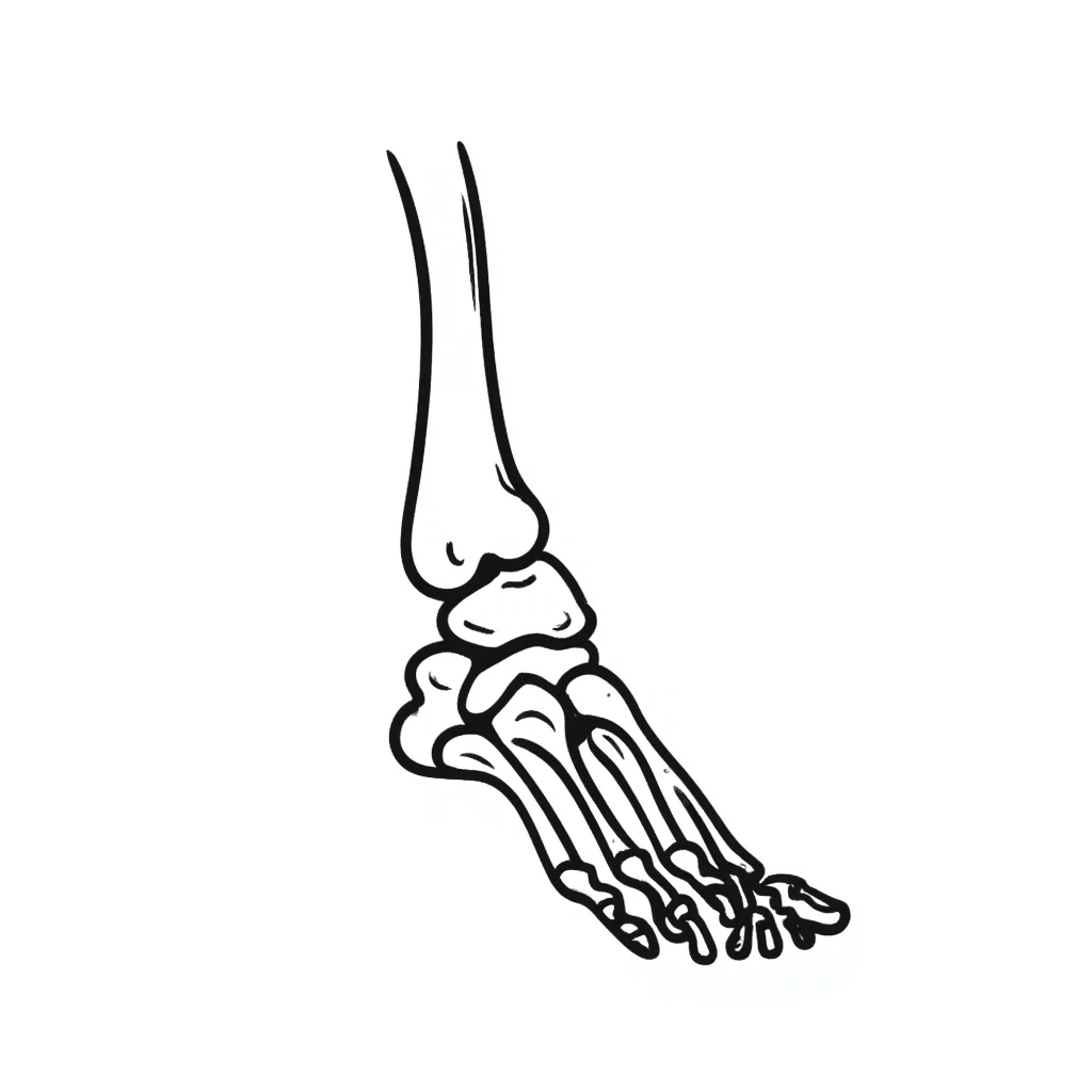 hand-drawn skeleton foot anatomy with visible bones and joints emoji
