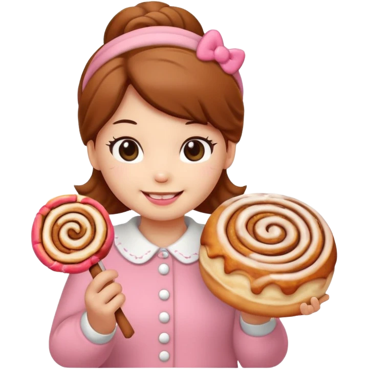 my emoji is hellokitty with cinnamon roll emoji