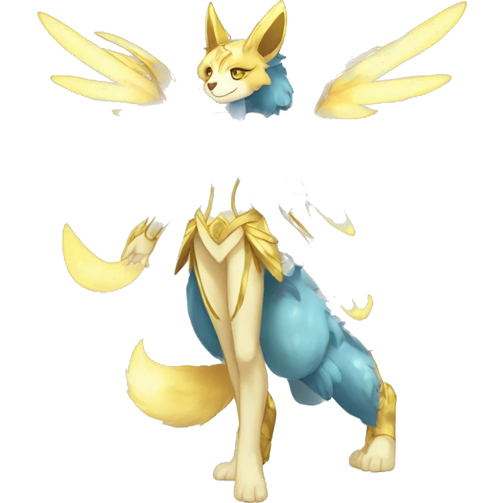 Anthro Sona Colorful Godly Celestial Shiny Fakemon Full Body emoji