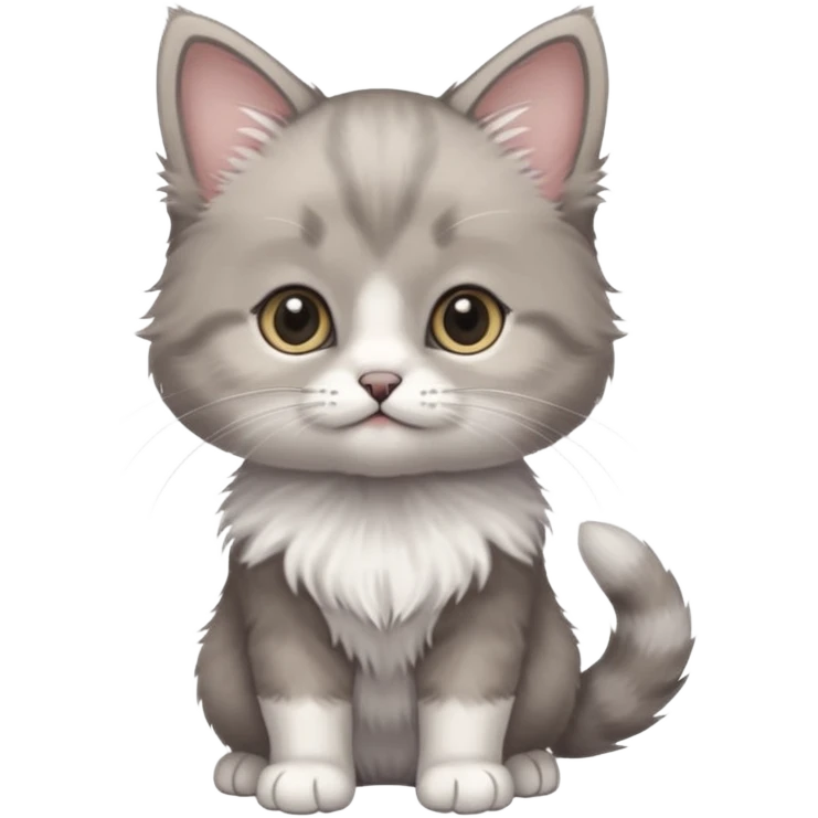 Munchkin kitten standing over the table gray  emoji