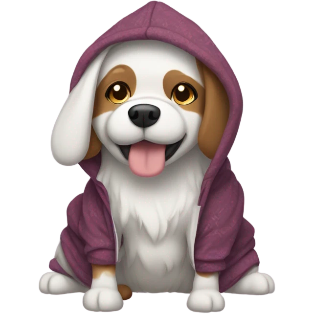 Dog wearing a hoodie ￼ emoji